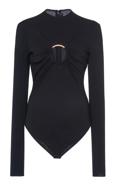 Shop Versace Women's Cutout-detailed Jersey Bodysuit In Black