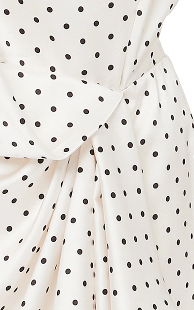 Shop Acler Lochner Polka-dot Draped Satin Mini Dress In Print