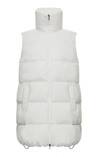 Shop Moncler Women's Godec Long Down Puffer Vest In White