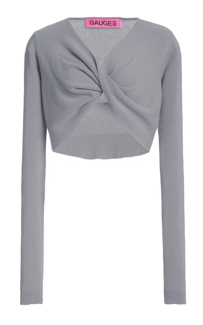 Shop Gauge81 Women's Durham Twisted Cashmere Crop Top In Grey