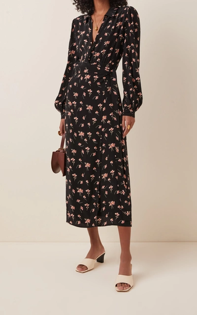Shop Bytimo Women's Floral-printed Crepe De Chine Wrap Dress