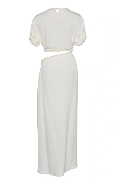 Shop Christopher Esber Women's Draped Cut-out Stretch-jersey Maxi Dress In White