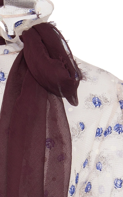 Shop Miu Miu Women's Tie-detailed Floral-print Georgette Top