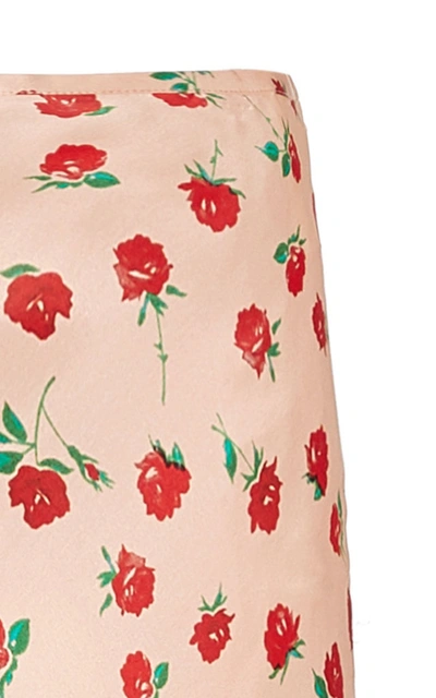 Shop Rixo London Women's Kelly Rose-print Silk Midi Skirt In Red