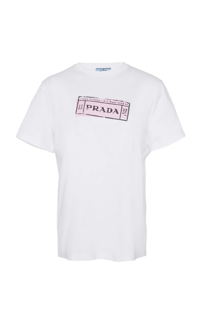 Shop Prada Women's Logo T-shirt In White