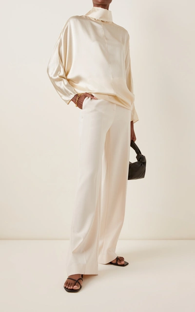 Shop Co Women's Silk Turtleneck Top In White