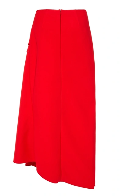 Shop Acler Thistle Gathered Crepe Skirt In Red