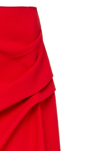 Shop Acler Thistle Gathered Crepe Skirt In Red