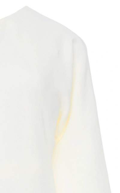 Shop Valentino Women's One-shoulder Silk Cady Gown In White