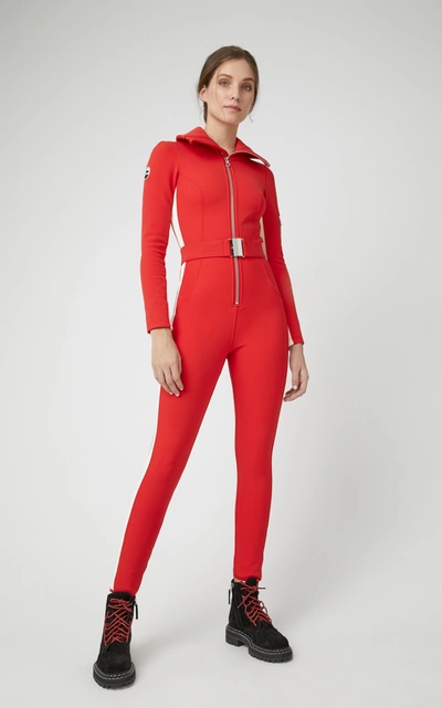 Shop Cordova Striped Stretch-shell Snowsuit In Red