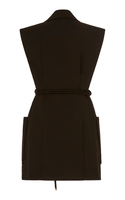 Shop Acler Osman Belted Stretch-cotton Dress In Black
