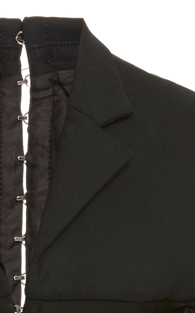 Shop Dion Lee Wool-blend Corset Blazer In Black