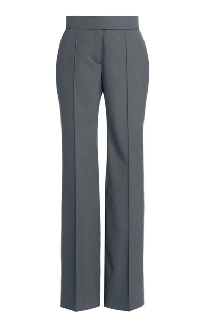 Shop Alexandre Vauthier Wool-blend Straight-leg Pants In Grey