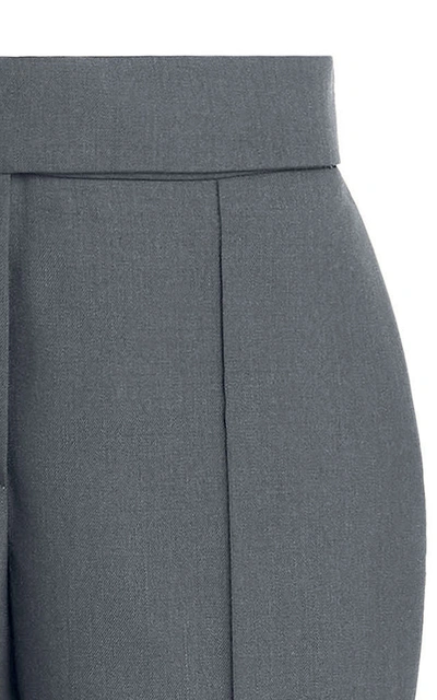 Shop Alexandre Vauthier Wool-blend Straight-leg Pants In Grey