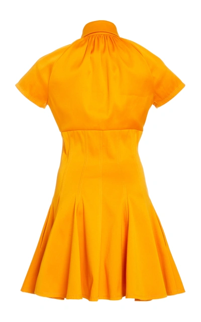 Shop Brandon Maxwell Women's Exclusive Shirred Collar Cotton Mini Shirt Dress In Yellow