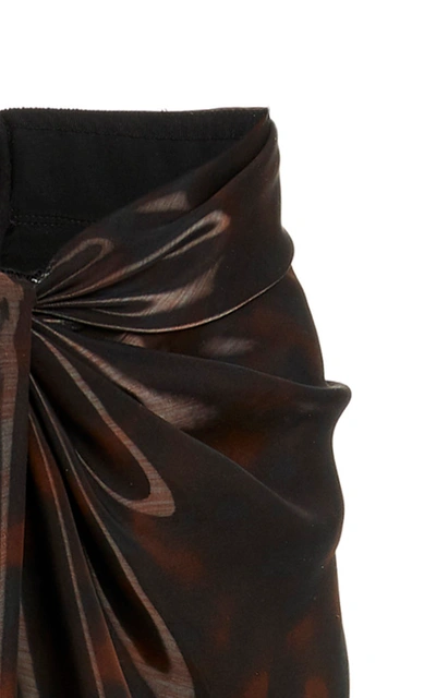 Shop Brandon Maxwell Women's Liquid Tortoiseshell Wrap-effect Maxi Skirt In Print
