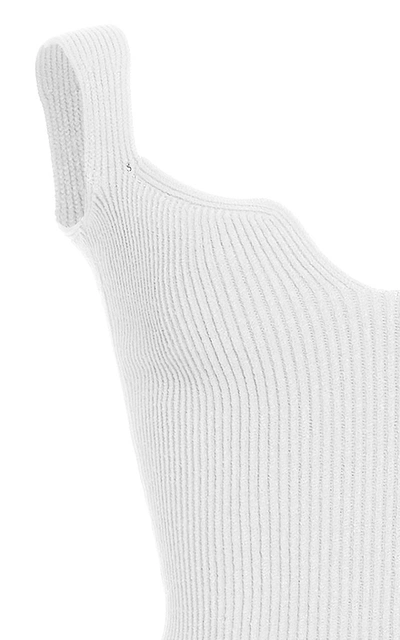 Shop Khaite Women's Yves Ribbed-knit Bodysuit In Black,white