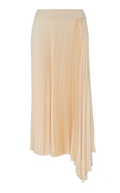 Shop Joseph Sabin Asymmetric Plissã© Skirt In Neutral