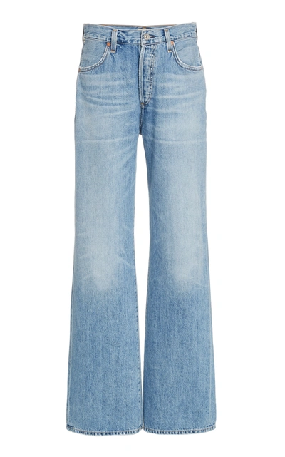 Shop Citizens Of Humanity Annina Rigid High-rise Wide-leg Jeans In Light Wash