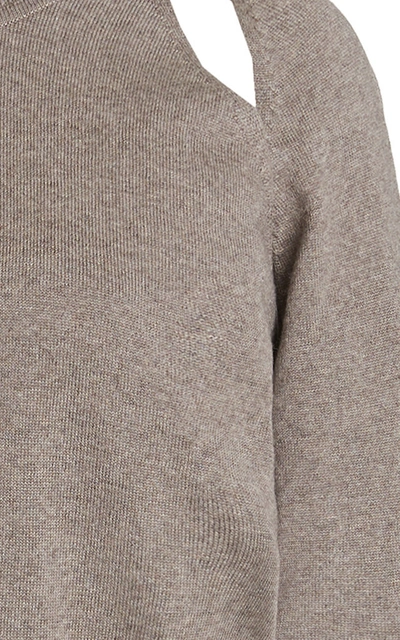 Shop Rejina Pyo Morgan Cutout Tie-front Wool Sweater In Grey