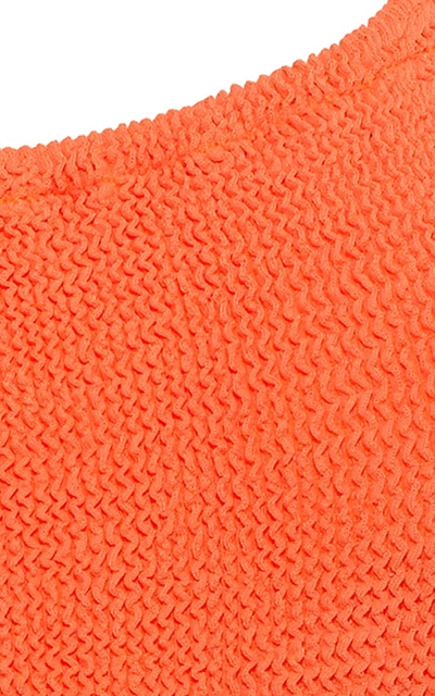 Hunza G Orange Square Neck One-piece Swimsuit In Orange