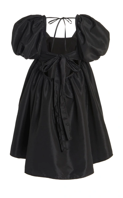 Shop Cecilie Bahnsen Tilde Taffeta Mini Babydoll Dress In Black