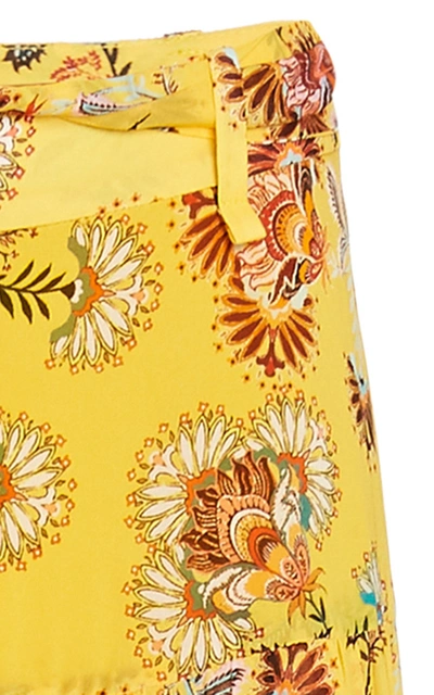 Shop Alexis Erris Floral-print Crepe Maxi Skirt In Yellow