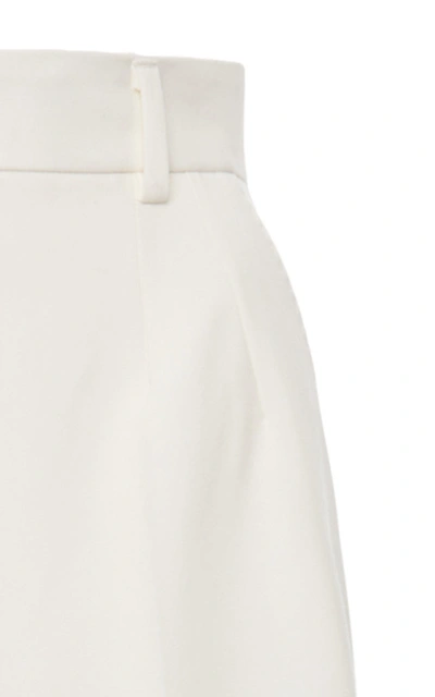 Shop Dolce & Gabbana Women's Wool-blend Wide-leg Trousers In White