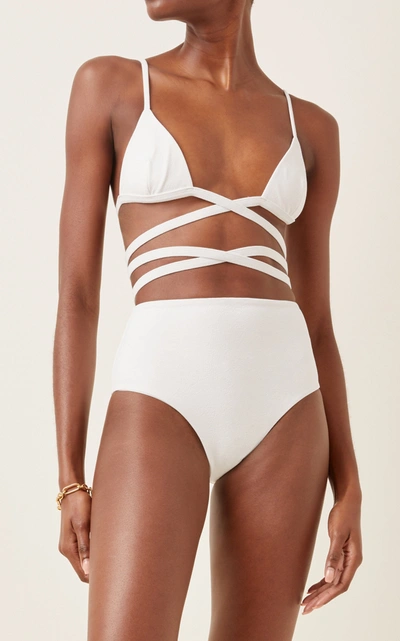 Shop Matteau Women's High-rise Bikini Bottom In White,print