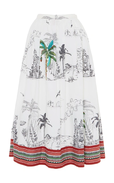 Shop Le Sirenuse Positano New Jane Prehistoric Positano Skirt In White