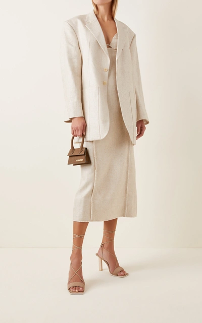 Shop Jacquemus Women's Oversized Linen-blend Blazer In Neutral