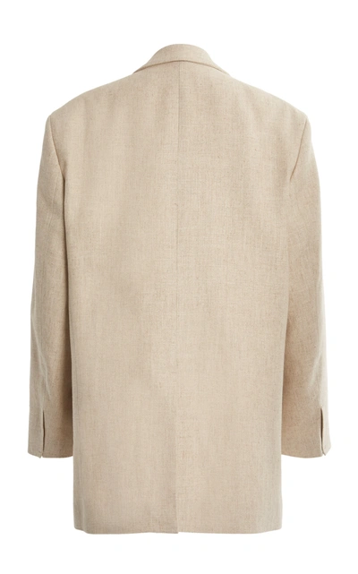 Shop Jacquemus Women's Oversized Linen-blend Blazer In Neutral