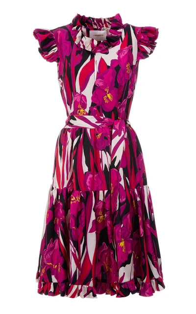 Shop La Doublej Women's Short And Sassy Ruffled Floral Silk Dress In Print