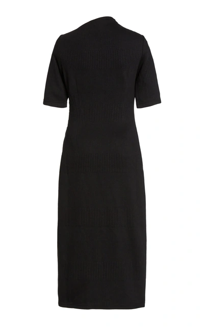 Shop Acler Women's Parkfield Asymmetrical Neck Short Sleeve Midi Dress In Black