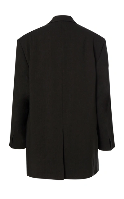 Shop Jacquemus Women's D'homme Oversized Hemp-blend Blazer In Black,brown