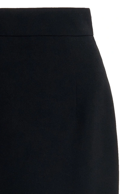 Shop Alessandra Rich Midi Skirt In Light Wool In Black