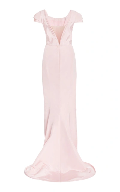 Shop Marchesa Women's Draped Silk-faille Gown In Pink