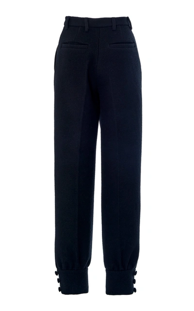 Shop Miu Miu High-waisted Cinched Ankle Pants In Black