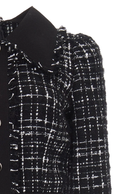 Shop Dolce & Gabbana Women's Fantasia Tweed Midi Dress In Black