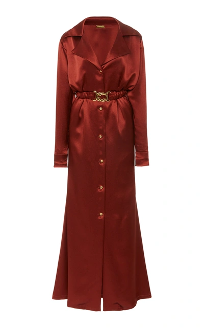 Shop Dodo Bar Or Women's Tamara Belted Satin Maxi Dress In Red