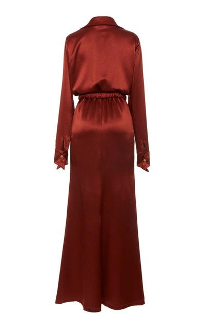 Shop Dodo Bar Or Women's Tamara Belted Satin Maxi Dress In Red