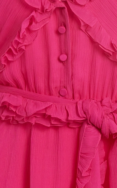 Shop Alexis Suzette Ruffled Chiffon Mini Dress In Pink