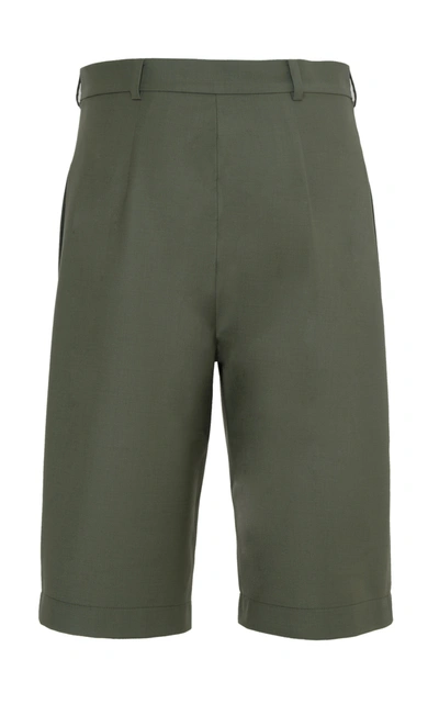 Shop Anouki Prince Of Wales Wool-effect Shorts In Green
