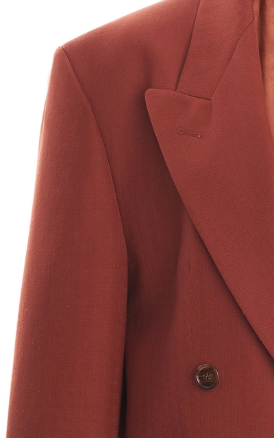 Shop Acne Studios Jiselle Double-breasted Twill Blazer In Red