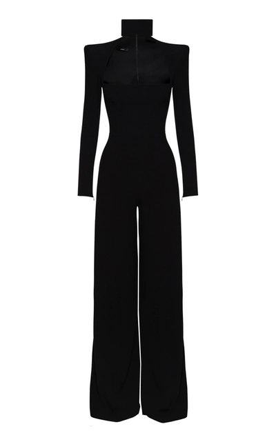 Shop Alex Perry Women's Morgan Cutout-detailed Crepe Jumpsuit In Black