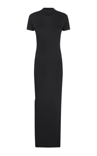 Shop Anna October Women's Ksenia Ribbed-knit Backless Maxi Dress In Black