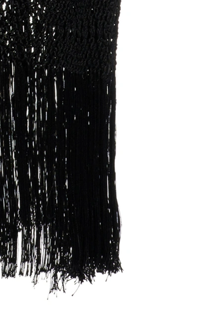 Shop Johanna Ortiz Warrior Goddess Embroidered Silk Dress In Black