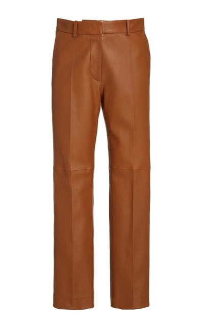 Shop Joseph Women's Coleman Stretch Leather Pants In Brown