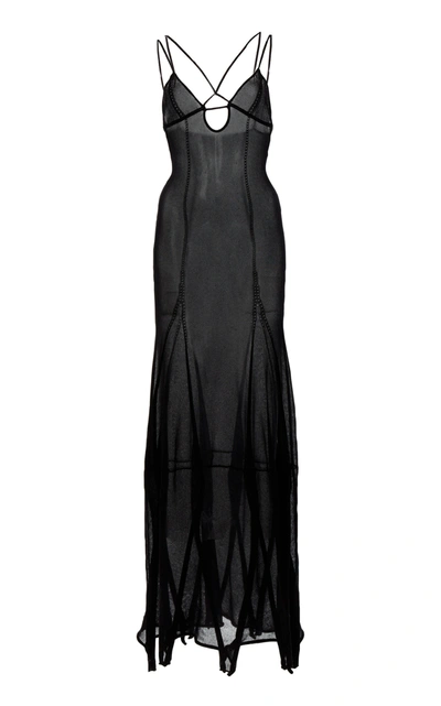 Shop Jacquemus Women's Basgia Organic Cotton-blend Maxi Slip Dress In Black