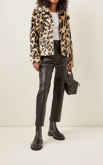 Shop Apparis Gianna Leopard-print Faux Fur Coat In Animal